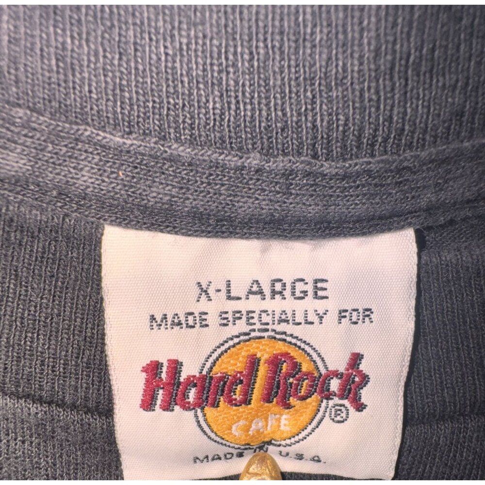 XL Black Hard Rock Cafe Hollywood original large logo Graphic T-Shirt USA - Picture 3 of 8